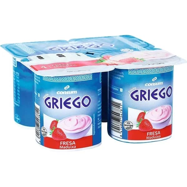 Yogur Griego con Fresa Pack de 4 Unidades - 0.5 kg - Imagen del producto en Findit