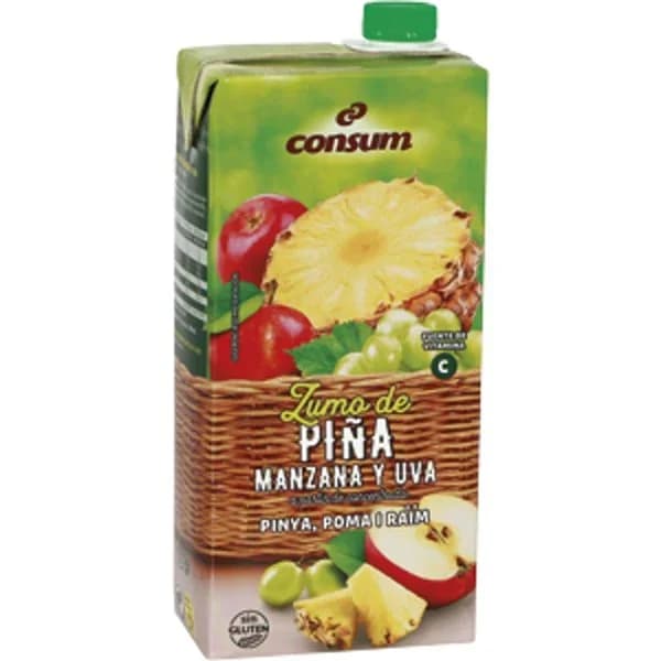 Zumo Piña,Uva, Manzana Concentrado Brik - 1 l - Imagen del producto en Findit