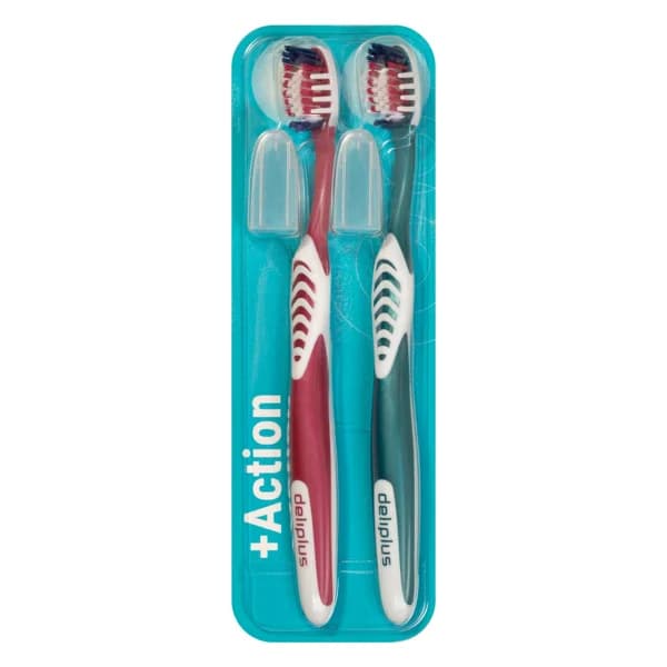 Cepillo dental Medio Deliplus + Action - 2 ud - Imagen del producto en Findit