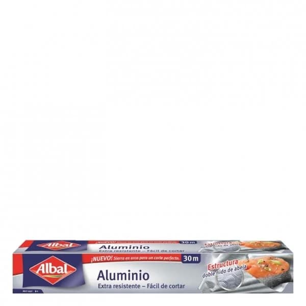 Papel de aluminio doméstico reforzado ALBAL, rollo 30 metros - 30.07 ud - Imagen del producto en Findit