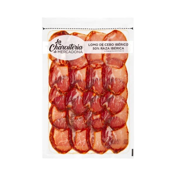 Lomo de cebo ibérico 50% raza ibérica cortado a máquina - 0.11 kg - Imagen del producto en Findit