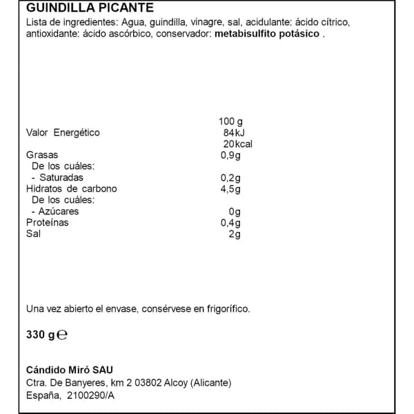 Guindilla Picante 330G - 0.17 kg - Imagen del producto en Findit