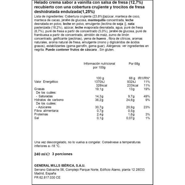 Helado Stamberry 3 x 80ML - 0.24 l - Imagen del producto en Findit