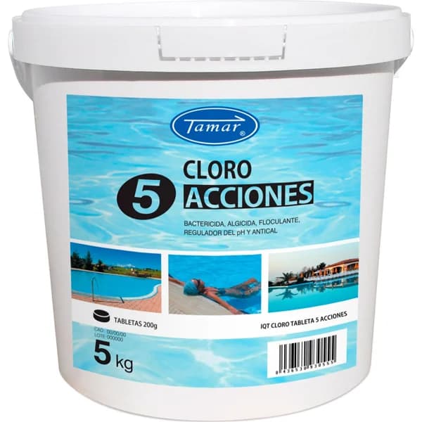 Cloro 5 Acciones Tableta Piscina - 5 kg - Imagen del producto en Findit