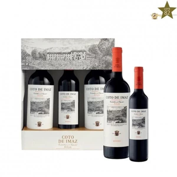 Estuche de 2 botellas de vino tinto reserva 75 cl. + 1 botella tinto reserva Coto de Imaz D.O. Ca Rioja 50 cl. - 1 ud - Imagen del producto en Findit