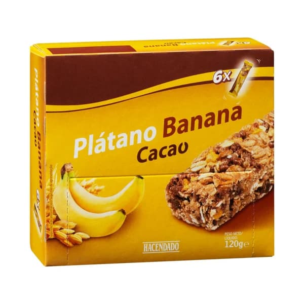 Barritas de cereales Hacendado sabor plátano - 0.12 kg - Imagen del producto en Findit