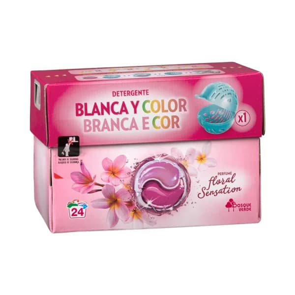 Detergente ropa Blanca y Color floral Sensation Bosque Verde en cápsulas - 23.97 ud - Imagen del producto en Findit