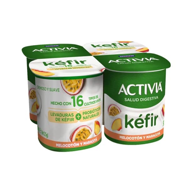 Yogur Activia Kefir Melocotón 4UD - 0.5 kg - Imagen del producto en Findit