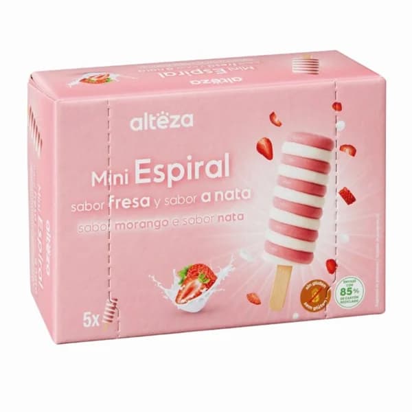 Helado Espiral Sabor Nata y Fresa 5x50ML - 0.25 l - Imagen del producto en Findit