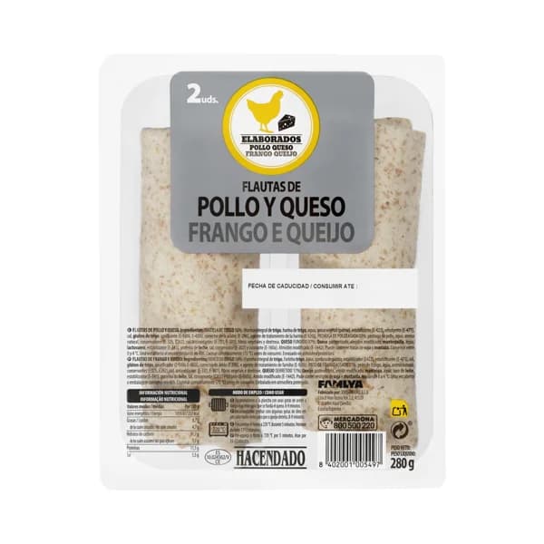 Flautas de pollo y queso - 0.28 kg - Imagen del producto en Findit