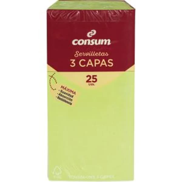 Servilletas 3 capas Verdes - 23.57 ud - Imagen del producto en Findit