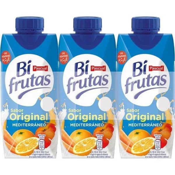 Bebida de zumo con leche mediterráneo Pascual Bifrutas brik 3 x 330 ml - 0.99 l - Imagen del producto en Findit
