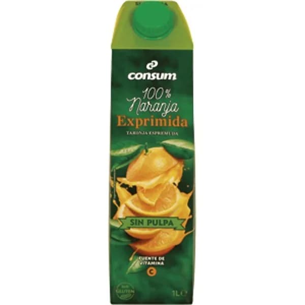 Zumo Exprimido Naranja Sin pulpa - Brik - 1 l - Imagen del producto en Findit