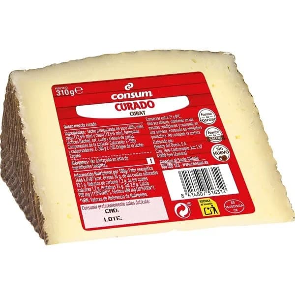 Queso Mezcla Curado Leche Pasteurizada - 1 ud - Imagen del producto en Findit