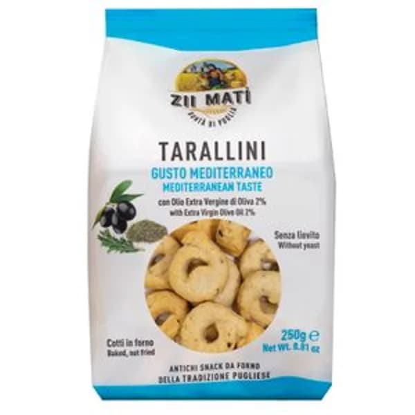 Tarallini con AOVE Sabor Mediterráneo - 0.22 kg - Imagen del producto en Findit