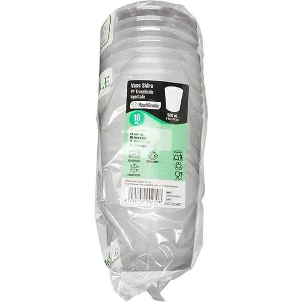 Vasos Grandes de Plástico Reutilizables 600Ml - 9.72 ud - Imagen del producto en Findit