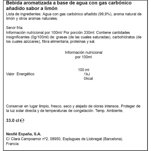 Agua Mineral Limón con Gas 330ML - 0.33 l - Imagen del producto en Findit