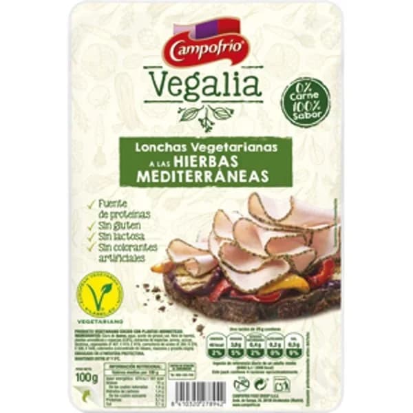 Lonchas Vegetarianas Hierbas Mediterráneas - 0.1 kg - Imagen del producto en Findit