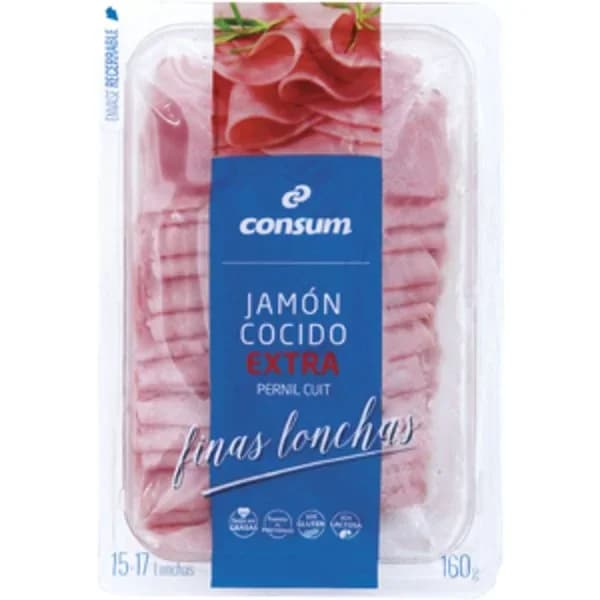 Jamón Cocido Extra Finas Lonchas - 0.16 kg - Imagen del producto en Findit
