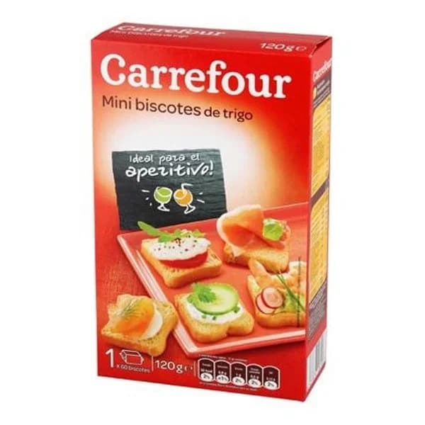 Biscottes mini normales Carrefour 120 g. - 0.12 kg - Imagen del producto en Findit