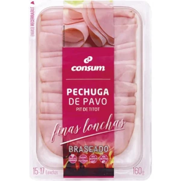 Pechuga Pavo Braseada Finas Lonchas - 0.16 kg - Imagen del producto en Findit