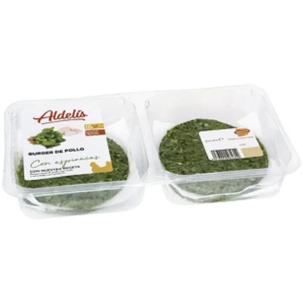 Hamburguesa Pollo y Espinacas 4 Unidades - 0.31 kg - Imagen del producto en Findit