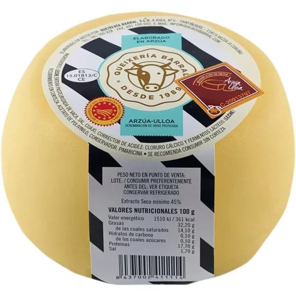 Queso Arzúa-Ulloa DOP Peso Aproximado 600 Gr. - 0.49 kg - Imagen del producto en Findit