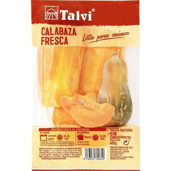 Calabaza troceada Bandeja - 0.4 kg - Imagen del producto en Findit