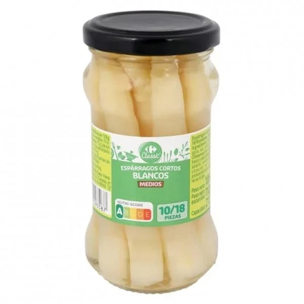 Espárragos blancos cortos medios 10/18 Carrefour 110 g. - 0.11 kg - Imagen del producto en Findit
