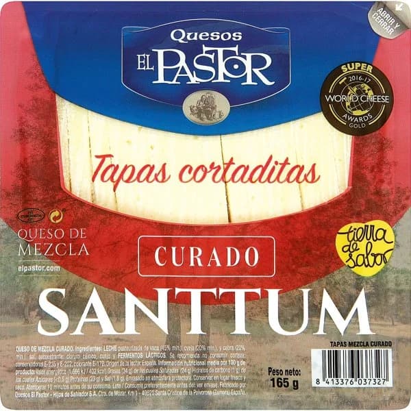 Queso Tapas Cortaditas Mezcla Curado Santtum - 0.16 ud - Imagen del producto en Findit