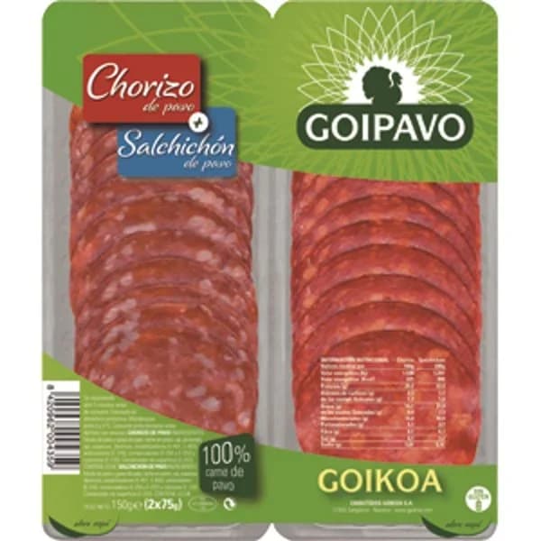 Chorizo y Salchichón de Pavo - 0.15 kg - Imagen del producto en Findit