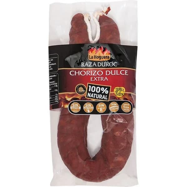 Chorizo Casero Dulce Extra La Hoguera sin gluten y sin lactosa 280 g - 1 ud - Imagen del producto en Findit