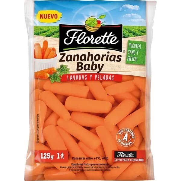 Zanahoria baby FLORETTE, bolsa 125 g - 0.12 kg - Imagen del producto en Findit