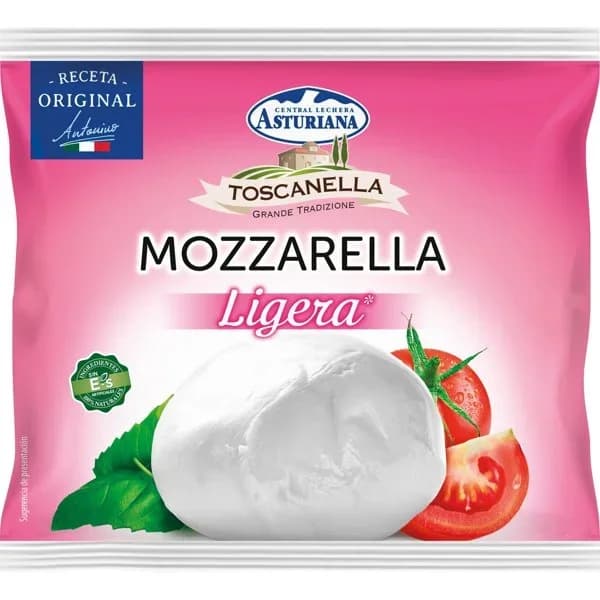Queso mozzarella fresca light Toscanella Asturiana 100 g. - 1 ud - Imagen del producto en Findit