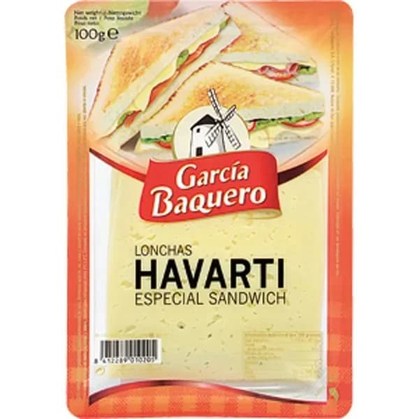 Queso Havarti GARCÍA BAQUERO, lonchas, bandeja 80 g - 0.08 kg - Imagen del producto en Findit