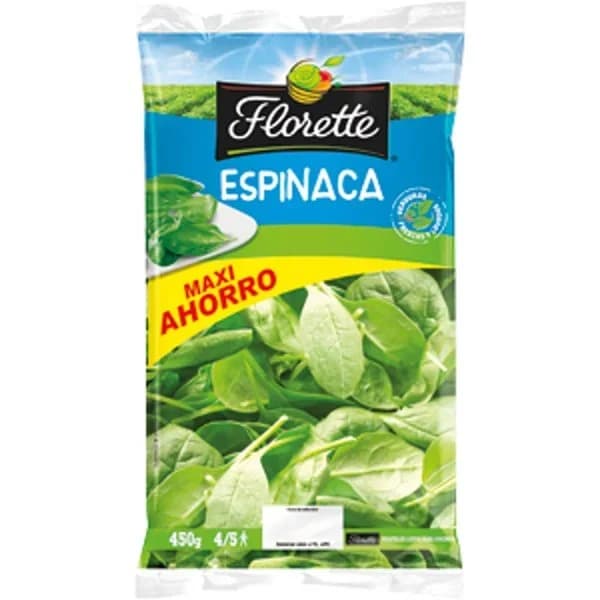 Espinaca Maxi Ahorro FLORETTE, bolsa 450 g - 0.45 kg - Imagen del producto en Findit