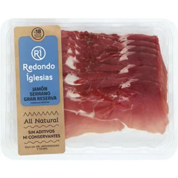 Jamon Serrano 100% Natural Gran Reserva Lonchas - 0.1 kg - Imagen del producto en Findit