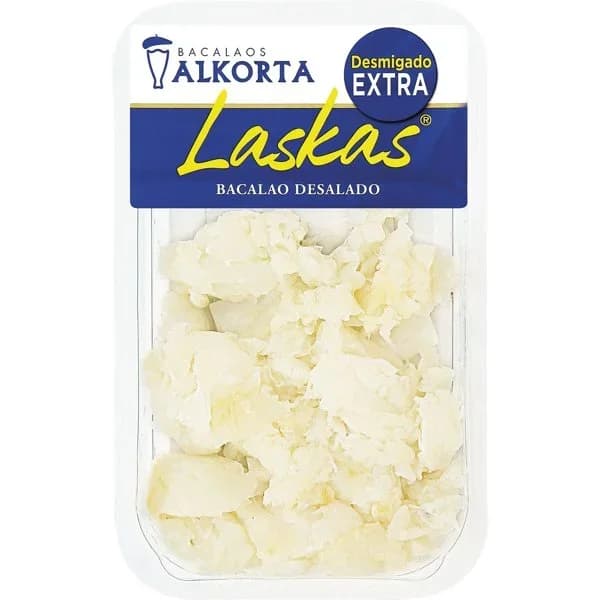 Laskas de bacalao desalado desmigado ALKORTA, bandeja 250 g - 0.25 kg - Imagen del producto en Findit