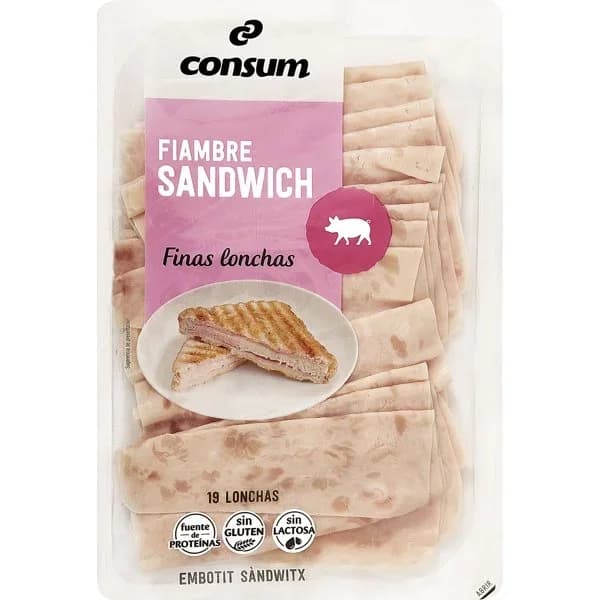 Fiambre de Sándwich Finas Lonchas - 0.25 kg - Imagen del producto en Findit