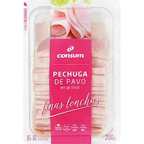 Pechuga de Pavo Finas Lonchas - 0.2 kg - Imagen del producto en Findit