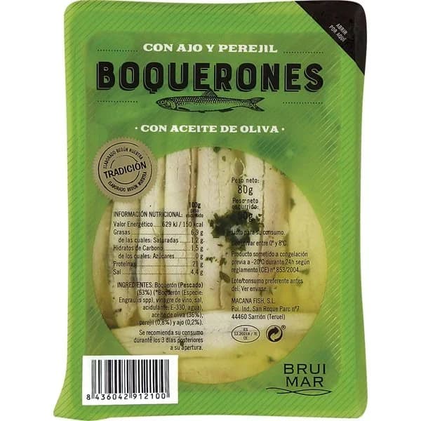 Boquerón Aceite Ajo Perejil - 0.05 kg - Imagen del producto en Findit
