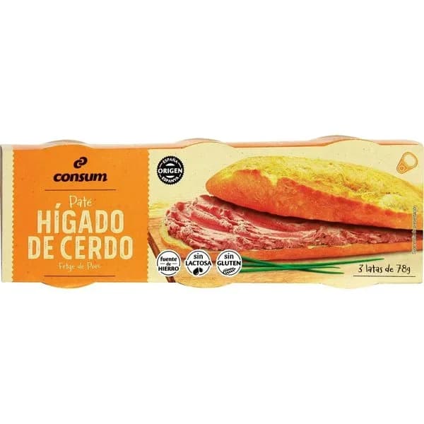 Paté Hígado de Cerdo Lata Pack de 3 - 0.23 kg - Imagen del producto en Findit