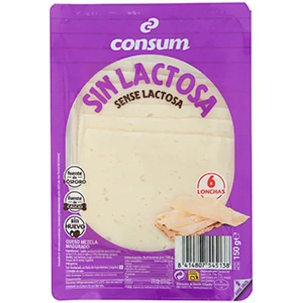 Queso sin Lactosa Lonchas - 0.15 kg - Imagen del producto en Findit