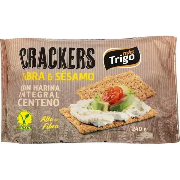 Crackers Fibra y Sésamo Harina Integral Centeno - 0.24 kg - Imagen del producto en Findit