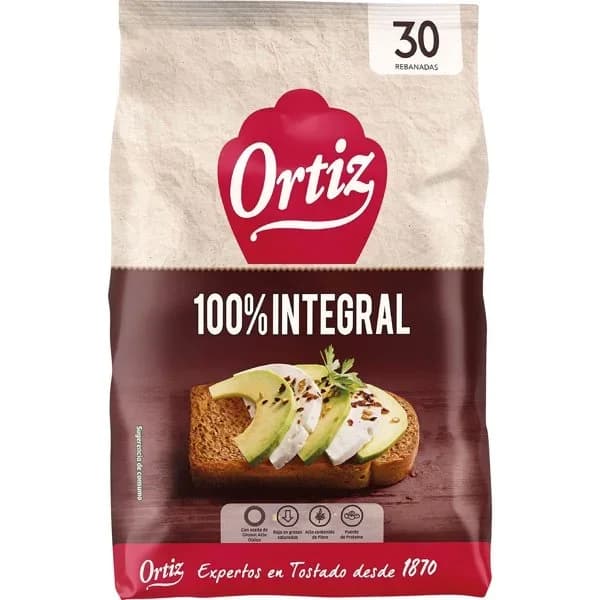 Pan tostado integral Ortiz 320 g. - 0.32 kg - Imagen del producto en Findit
