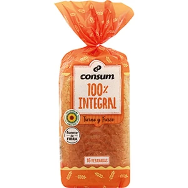 Pan Molde 100% Integral 0% Azúcares Añadidos - 0.46 kg - Imagen del producto en Findit