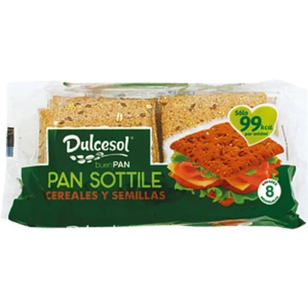 Pan Sándwich Multicereal Sottile 8 Unidades - 0.31 kg - Imagen del producto en Findit