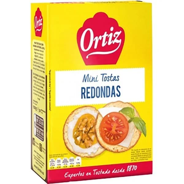 Mini tostas redondas ORTIZ, caja 100 g - 0.1 kg - Imagen del producto en Findit