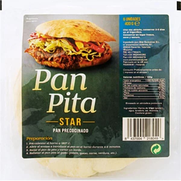 Pan de Pita Pack de 6 Unidades - 0.4 kg - Imagen del producto en Findit
