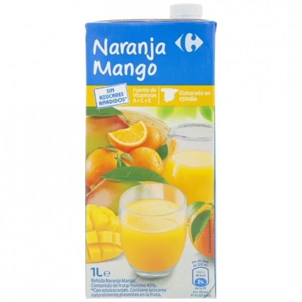 Bebida de naranja y mango Carrefour Classic sin azúcar añadido brik 1 l. - 1 l - Imagen del producto en Findit